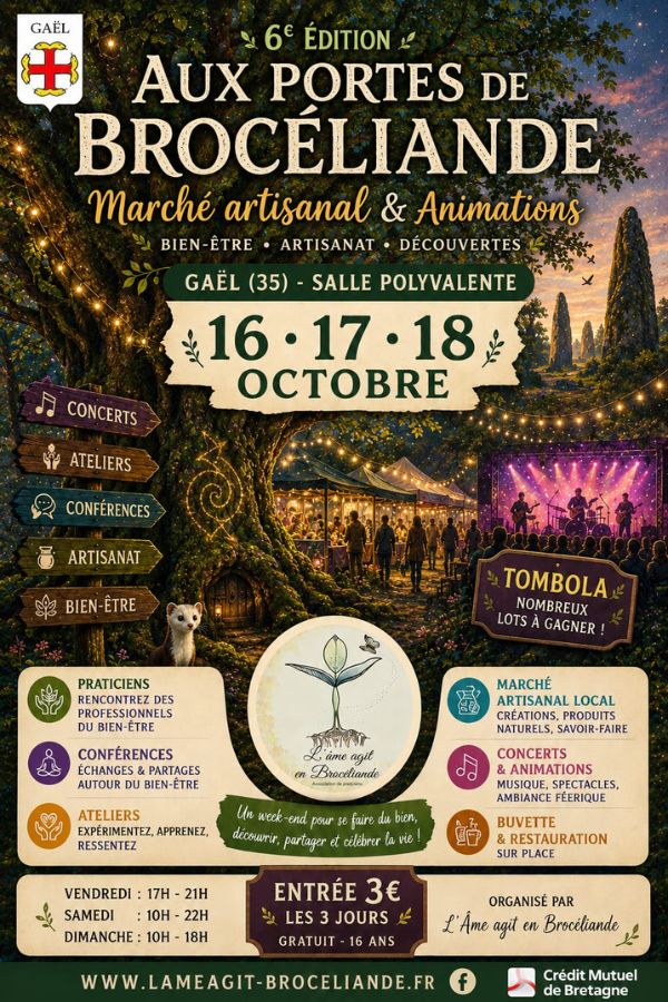 16 au 18 octobre 2026 : March&eacute; artisanal et animations, &agrave; Ga&euml;l (35)